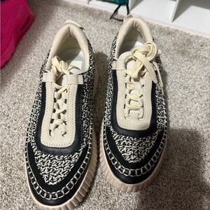 Dolce Vita Black and Cream Patterned Sneakers